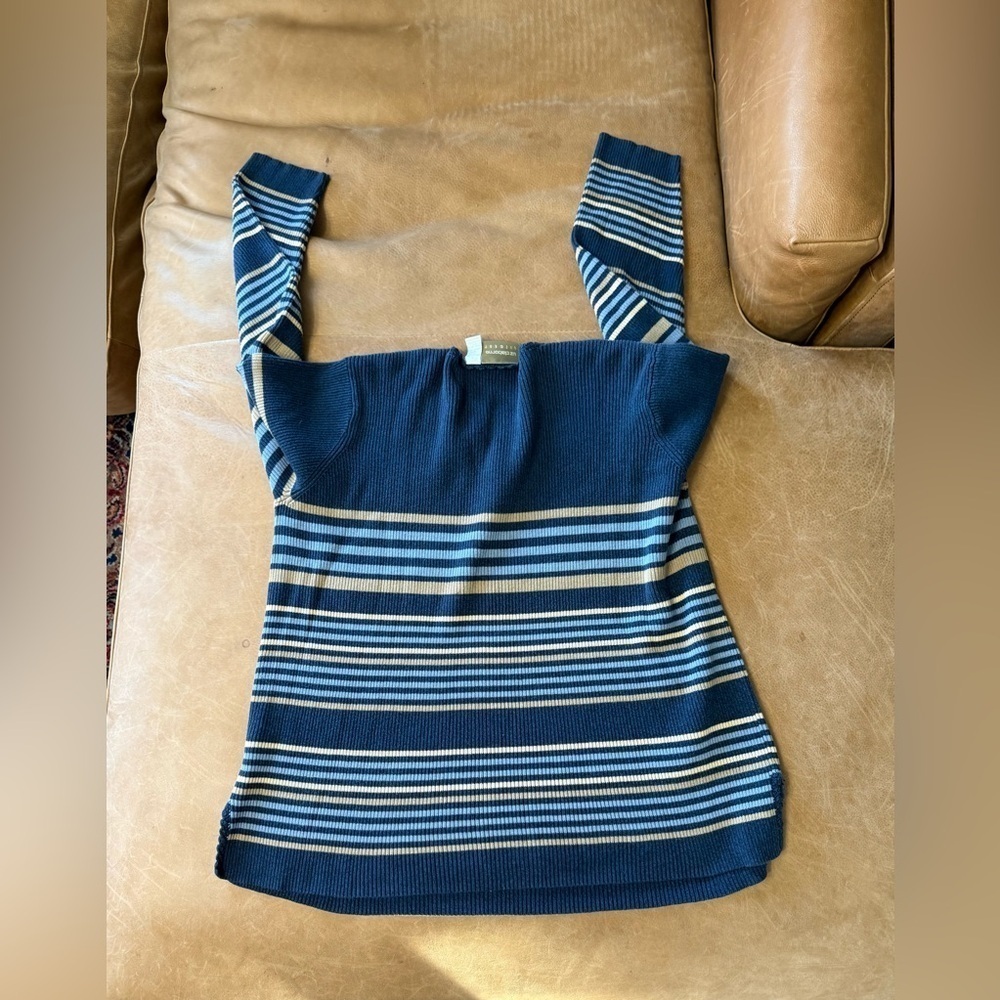 Liz Claiborne Lizwear Striped Ribbed Cotton Sweater Women’s Size Large - Picture 5 of 6